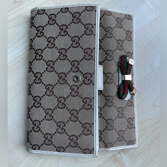 Authentic GUCCI long wallet purse GG canvas leather - Picture 1 of 10